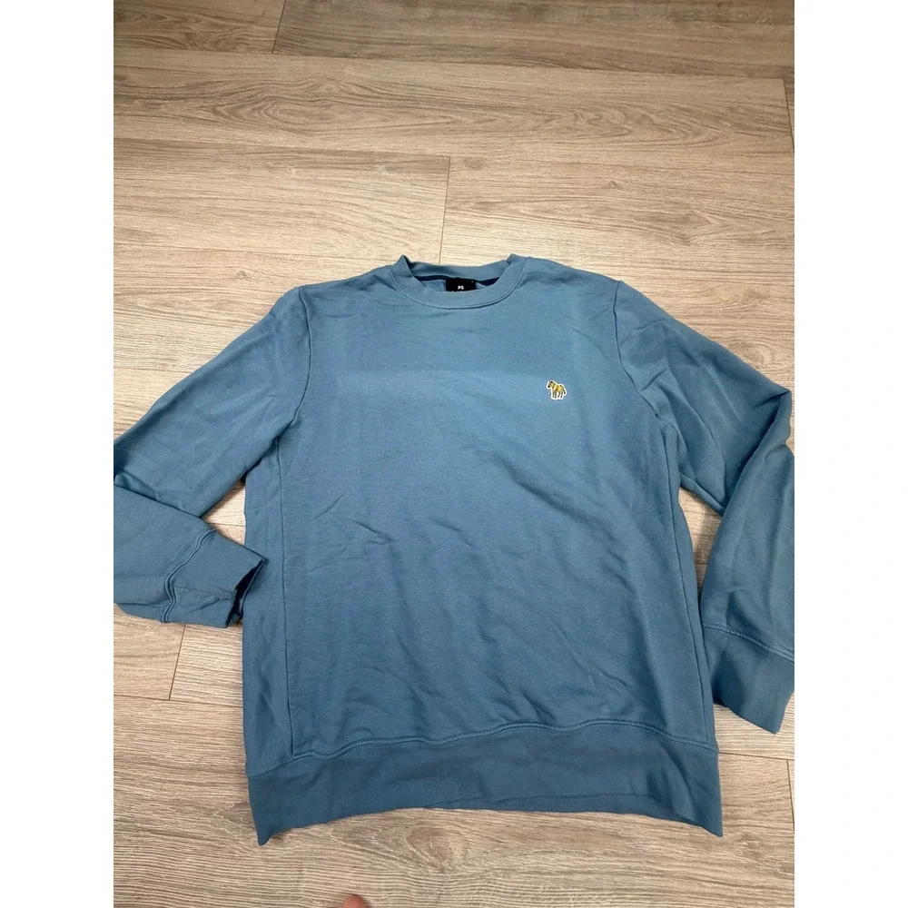 PS Paul Smith Mens Zebra Logo Organic Cotton Sweatshirt Blue Size L